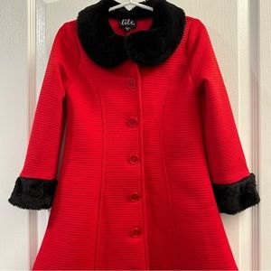 Lilt Girls Red Overcoat